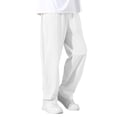 thumbnail image 2 of Kids Lightweight Loose Straight Pants, Boys Drawstring Waist Breathable Casual School Trousers for Outdoor Sports White Slim Leg Dress Pants for Kids 5-6Y, 2 of 8