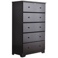 thumbnail image 1 of Better Home Products Isabela Commode en Bois de Pin Massif à 5 Tiroirs en Tabac, 1 of 8