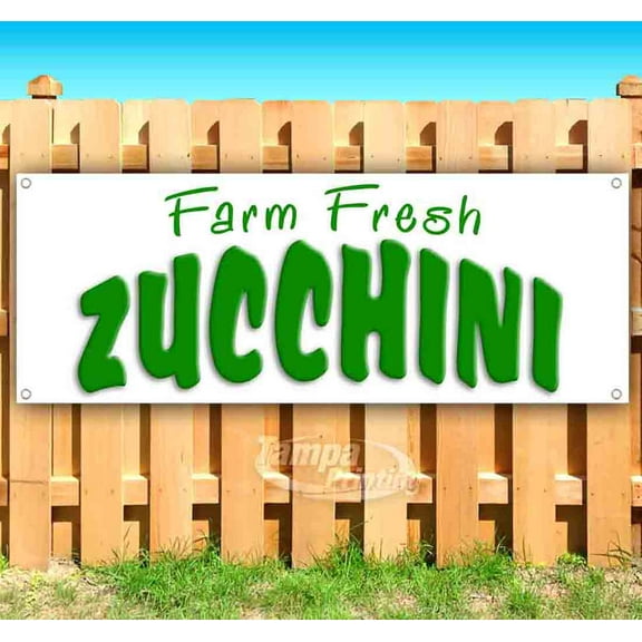 Farm Fresh Zucchini 13 oz Vinyl Banner With Metal Grommets