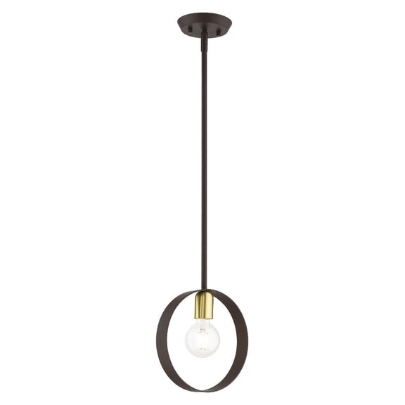 1 Light Pendant in Industrial Style 5.13 inches Wide By 12.25 inches High-Bronze Finish Bailey Street Home 218-Bel-4363200
