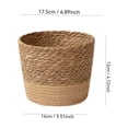 thumbnail image 4 of Durable Seagrass Woven Planter Basket - Rustic Decorative Storage Organizer, Versatile Flower Pot for Living Room Porch Home Spaces,4.72in(M), 4 of 8
