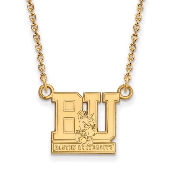 14k Yellow Gold Boston U Small Pendant Necklace