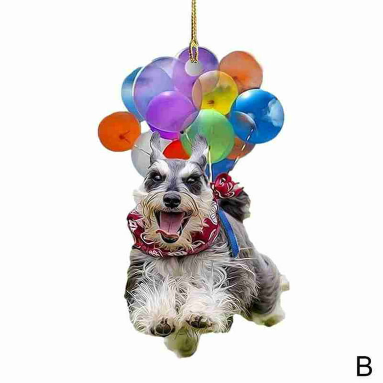 Cute Dog Car Hanging Ornament with Colorful Balloon Hanging