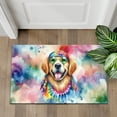 thumbnail image 4 of Hippie Golden Retriever Portrait Watercolor Tie-Dye Vintage Styles Doormat Goldens Dog Lover Gifts Idea Indoor Outdoor Welcome Mat - 00014, 4 of 5
