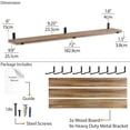 thumbnail image 3 of Wallniture Forte 72" Long x 9.25" Deep Floating Wall Shelves, Book Shelves Wall Mount, Wooden Shelf for Living Room, Kitchen, Pantry and Office Decor, Set of 3, Burnt Finish, Real Wood, 3 of 9