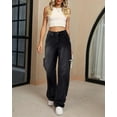 thumbnail image 6 of Necooer Women's High-Waisted Wide-Leg Jeans, Distressed Boyfriend Relaxed Fit, Stretchy Denim Pants, 6 of 7
