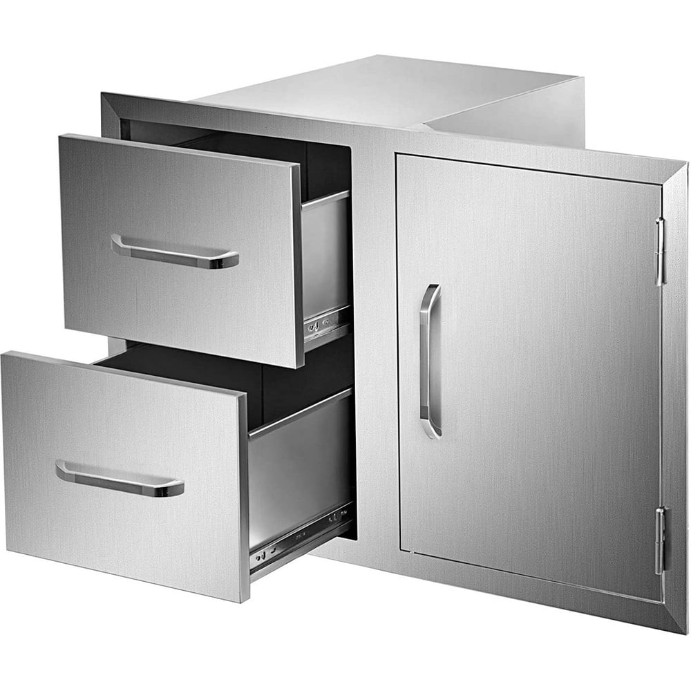 VEVOR Outdoor Kitchen Door Drawer Combo 35.4" W x 23.6" H x 24.4''D, BBQ Access Door/Double