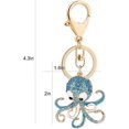 thumbnail image 3 of - Lindo llavero de pulpo con diamantes de imitación, llavero de animales, accesorios para el coche y el bolso (azul), 3 of 4