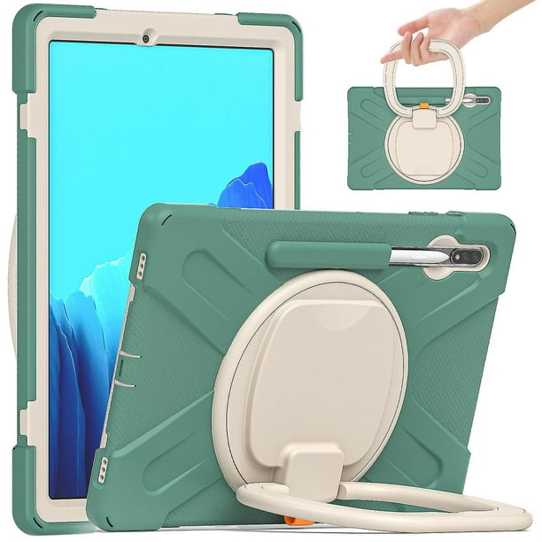 Funda protectora de color para Samsung Tab S7 Plus de 12,4 pulgadas con soporte para bolígrafo, anillo ajustable grande y protección contra golpes.