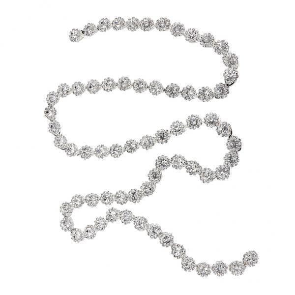 Cinta de joyería artesanal Hugo 2x Cadena de diamantes de imitación plateada 1Yds