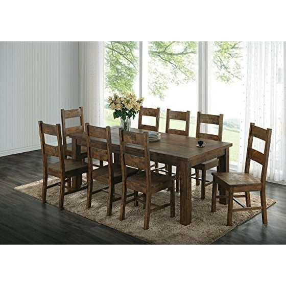 Coaster Coleman Golden Brown Seven Piece Dining Set Finish Quantity 1 Style Sets