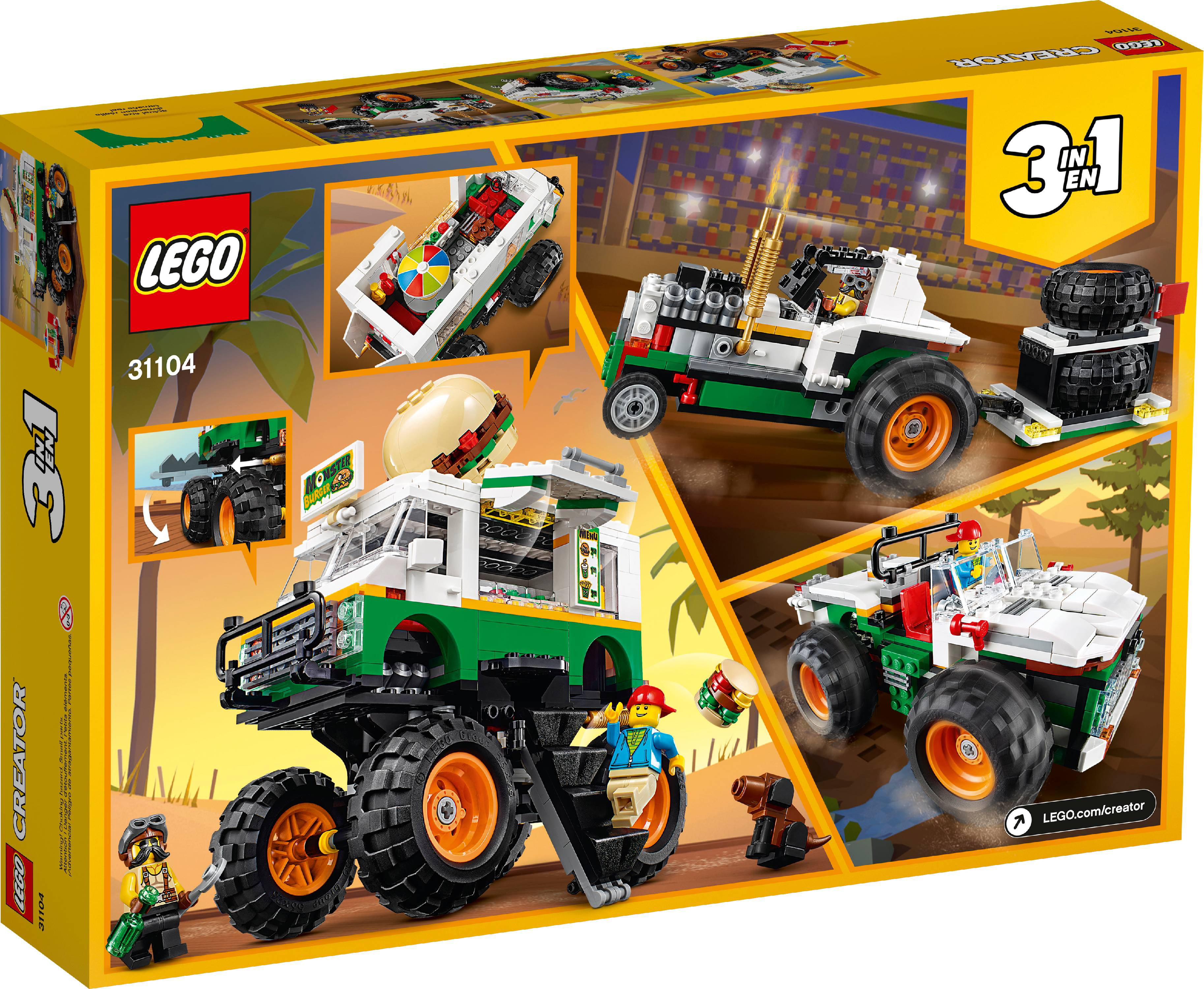 LEGO Creator 3in1 Monster Truck 31104 Building Kit Kids (499 Pieces) - Walmart.com