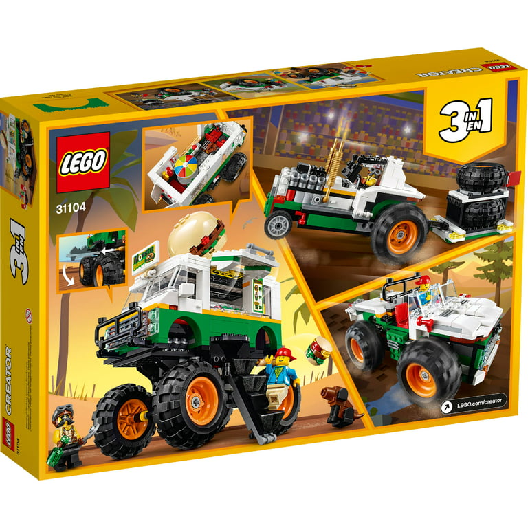 LEGO Creator 3in1 Monster Burger Truck 31104 Vehicle Building Kit for Kids  (499 Pieces) 