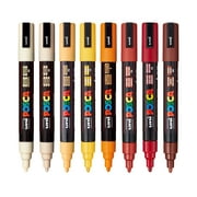 Uni POSCA PC-5M Warm Tone Water-Based Markers, Reversible Medium Tip (1.8-2.5mm), Warm Tone Ink Colors, 8 Count