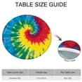 thumbnail image 6 of Colorful Rainbow Tie Dye Spiral Pattern Round Fitted Tablecloth with Elastic Edge,Dining Table Cover Waterproof,Outdoor Round Tablecloth for Camping,Dining,Indoor and Outdoor, 6 of 7