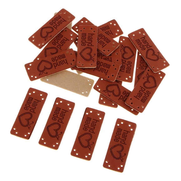20 piezas de etiquetas de cuero hechas a mano manualidades para coser ropa 003 Sunnimix Etiquetas de etiqueta hechas a mano