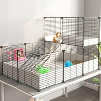 Oneluck Guinea Pig Cage, Indoor Habitat with Waterproof Plastic Bottom,Playpen for Small Pet Bunny, Turtle, Hamster, Loft cage