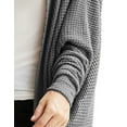 thumbnail image 5 of Doublju Womens Long Dolman Sleeve Open Front Round Shape Waffle Cardigan, 5 of 5