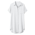 thumbnail image 6 of Cotton Dresses for Women Swimsuit Coverup Button Down Short Sleeve Shirt Dresses 2026 Summer Beach Vacation Outfits, 6 of 6