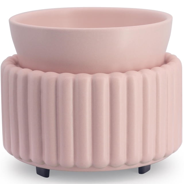 Ceramic Wax Melter VICTORIA AROMA, calentador de velas 3 en 1, color rosa