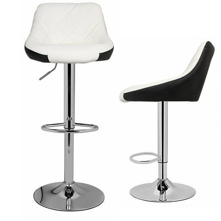 Western Leather Bar Stools - 2017 Model Bar Stools Chair Dining Counter Bar Pub Set OF 2 - Faux Leather Black White