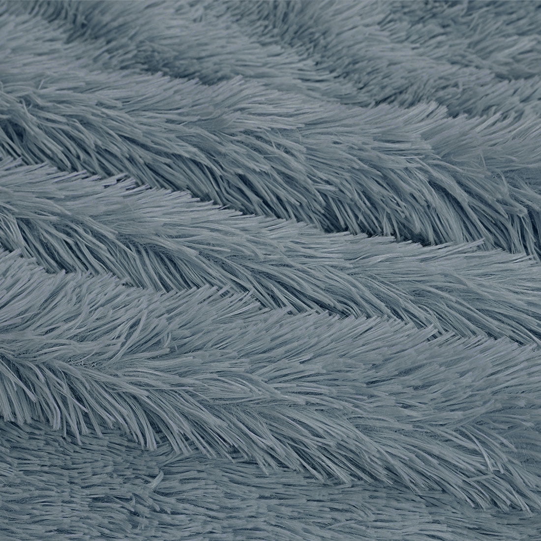 Unique Bargains Shaggy Faux Fur Soft Sherpa Blanket Cadet Grey Throw(50" x 60")