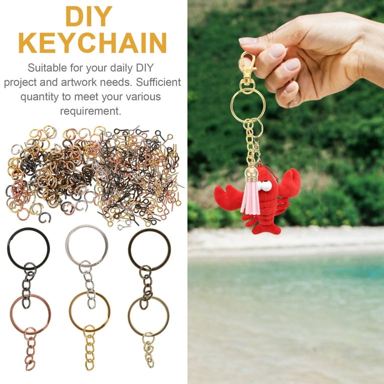 Keychain Rings with Chain, 50PCS Key Chain Kit Include Split Key Ring with  Chain,Open Jump Rings,Lobster Clasp,Keychain Ring for Crafts,Resin and  Jewelry Making Supplies 