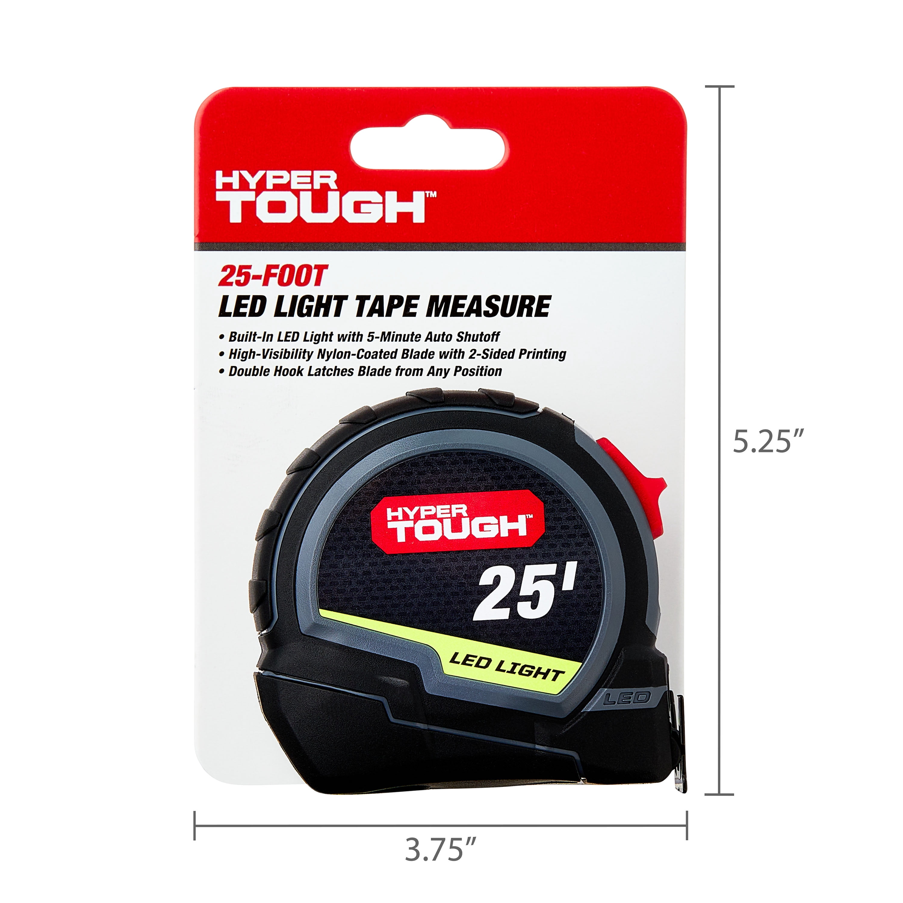 Hyper Tough 25ft. LED Tape Measure