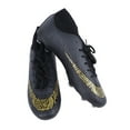 thumbnail image 2 of Soccer Shoes for Men Women High Top Soccer Cleats Football Shoes Lace Up Football Boots for Competitions Training Black (Spikes) 43, 2 of 5