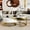 Golden+White, variant on Modern Elegance 2 Pieces White Round Nesting Coffee Table With Storage Drawers And Gold- Legs Style