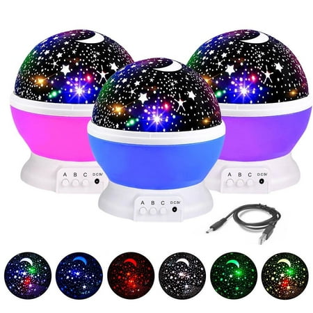 Night Light Projector, 360 Degree Rotation Kids Projector Night Light with 8 Multicolor, Starry Light Best Presents for Kids Nursery Bedroom - (Best Projector For The Money)