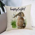 thumbnail image 3 of Funda de almohada de lino con diseño de conejito de Pascua feliz para sofá, funda de almohada para coche, 45x45cm Afortunado Sencillez, 3 of 5