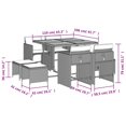 thumbnail image 4 of vidaXL 9 Piece Garden Dining Set with Cushions Grey Poly Rattan, 4 of 5
