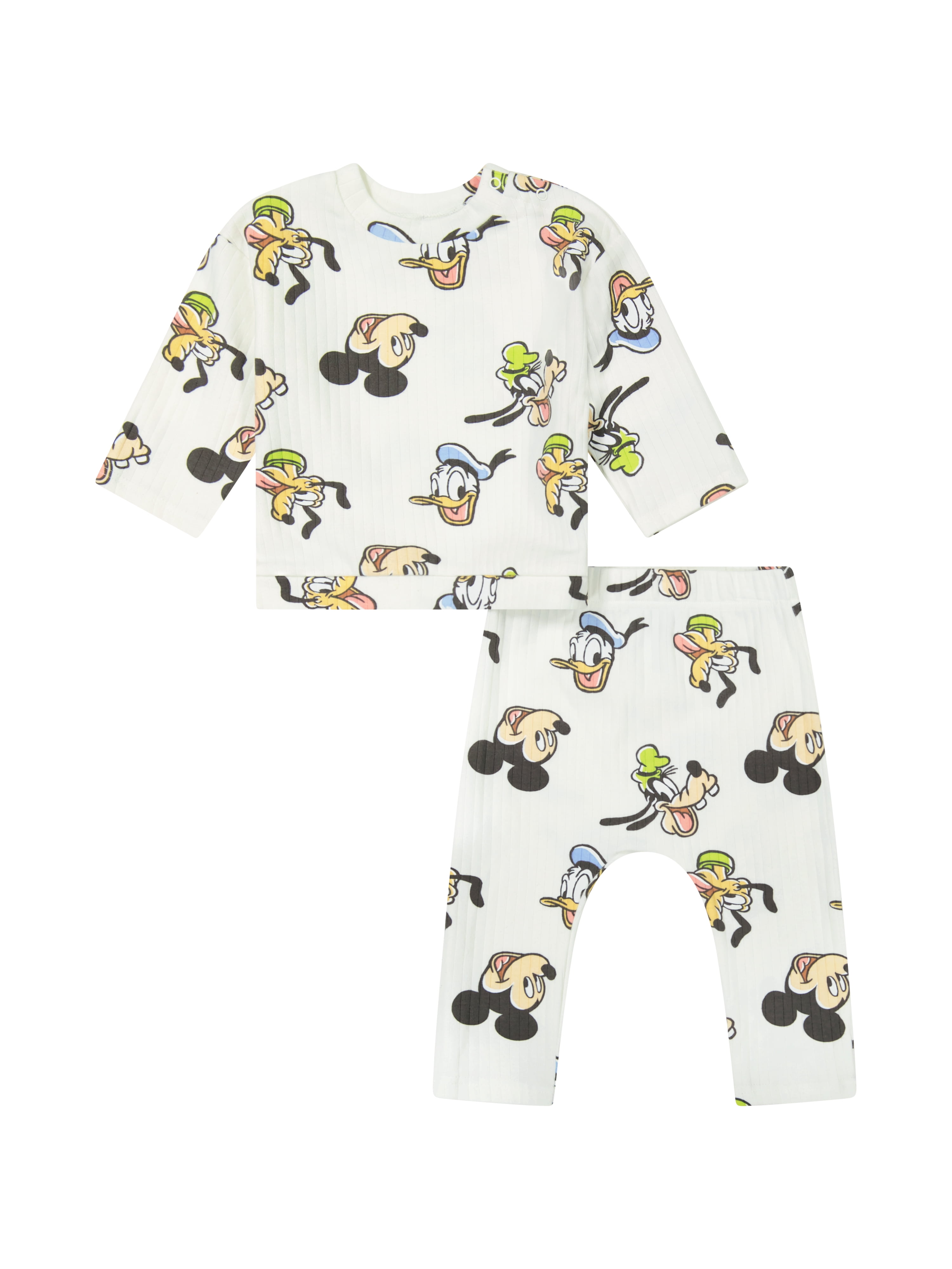 Mickey & Friends Baby Boys 2 Piece Rib Pant Set, Sizes 0-24M