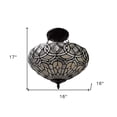 thumbnail image 3 of Black and Gray Tiffany Style Two Light Glass Dimmable Semi Flush Ceiling Light, 3 of 6