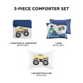 thumbnail image 4 of Regency Heights Twin/Twin XL Size Comforter Sets, 3-Piece Kids Bedding Set for Boys, Monster Truck Comforter Bed Set, Blue, 4 of 7