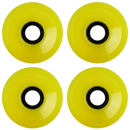 Longboard Wheels 70mm Smooth Transparent Yellow USA Made