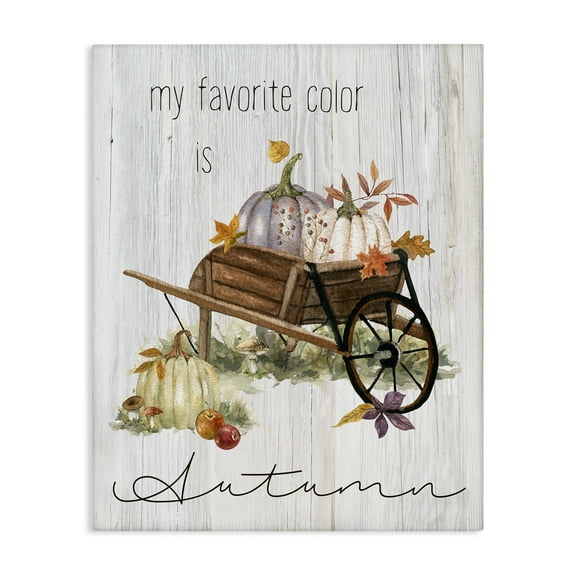 Stupell Industries Autumn Favorites Wagon Holiday Painting Gallery Wrapped Canvas Art Prints Wall Art, 16 x 20