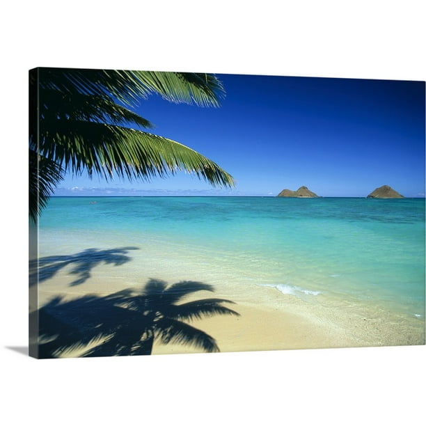 Great BIG Canvas "Hawaii, Oahu, Lanikai Beach With Calm Turquoise