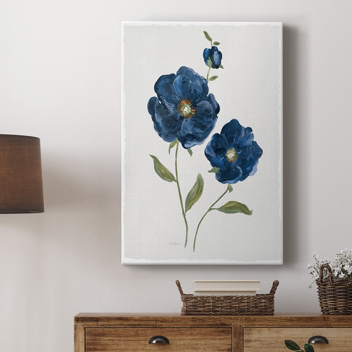 Blue Poppies Premium Gallery Wrapped Canvas - Ready to Hang