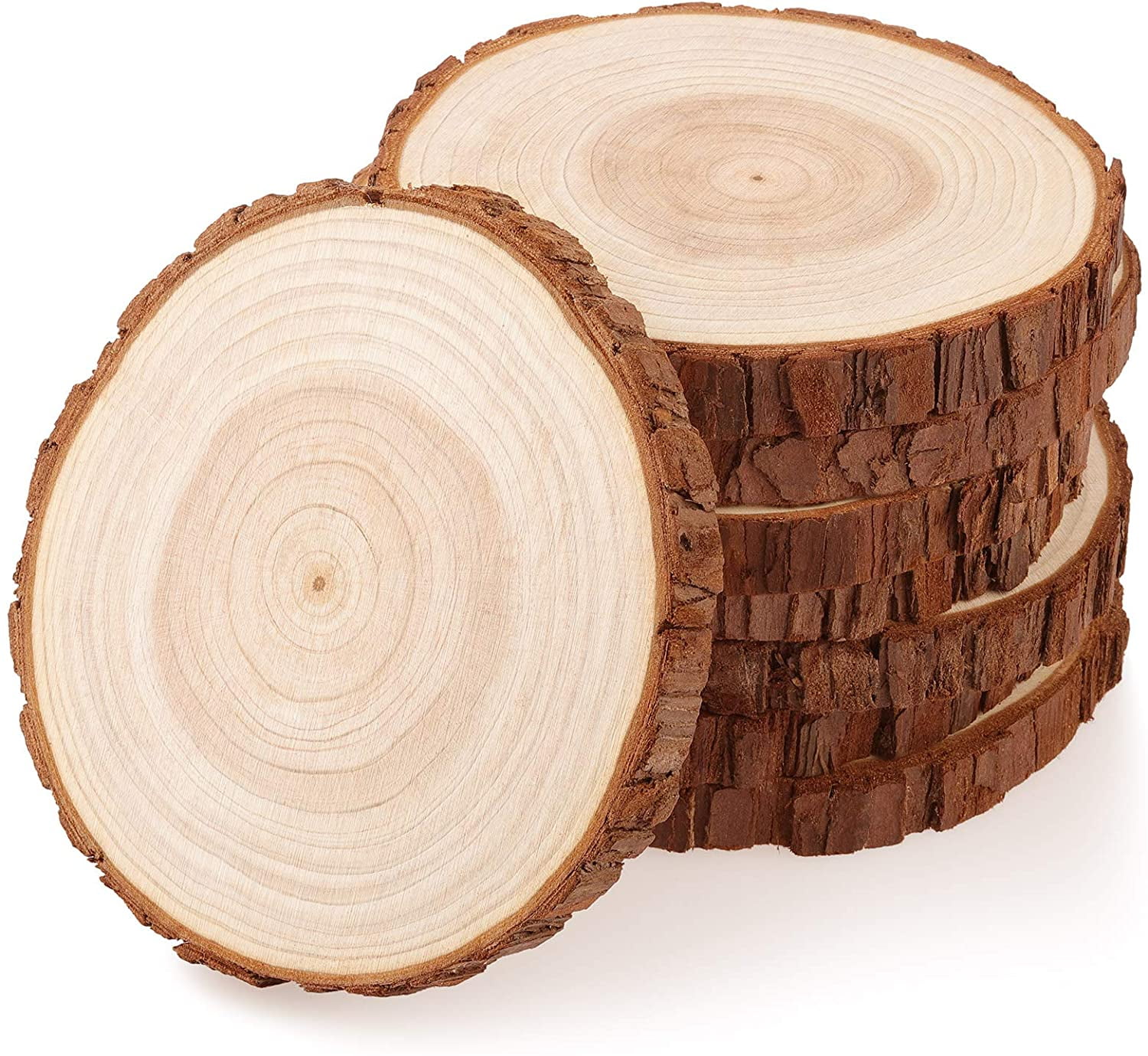 Fuyit Wood Slices 30 Pcs 7-8cm NO Hole Natural Unfinished Log Wooden Circles for 
