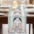 thumbnail image 3 of Table Runners 72 Inches Long Dress Scarves, Easter Bunny Farmhouse Kitchen Table Runner, Coffee Tablerunners, Cute Rabbit Eggs Flowers Farmhouse Wood 14x72 Inch, 3 of 9