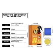 120ml Natural Beeswax Furniture Polish Wood Cleaner Spray Shine Restorer Scratch Repair Wood Floor Cabinet Table Protection Care Anti Dust Nourishing Household Maintenance Cleaning Oil Formula