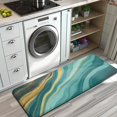 thumbnail image 3 of Teal Gold Marble Pattern Kitchen Rug Mat,Kitchen Runner Rugs Non Skid Washable,Decorative Kitchen Floor Mats for Kitchen,Sink,Laundry,17"x47.2", 3 of 7