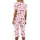 thumbnail image 4 of Puntoco Pijamas para mujer Conjunto de pijama con cuello redondo, manga corta, botones y cintura elástica con bolsillos y pantalón para mujer con estampado de San Valentín, 4 of 4