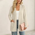 thumbnail image 2 of Ihhxva Plus Size Women's Loose Fit Knit Cardigan with Pockets Long Sleeve Open Front Sweater Fall Casual Cozy Chic V-Neck Lightweight Layer S-2XL, 2 of 6