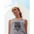 thumbnail image 2 of Owl In Patterns Racerback Tank Women -Image by Shutterstock, Female Large, 2 of 4