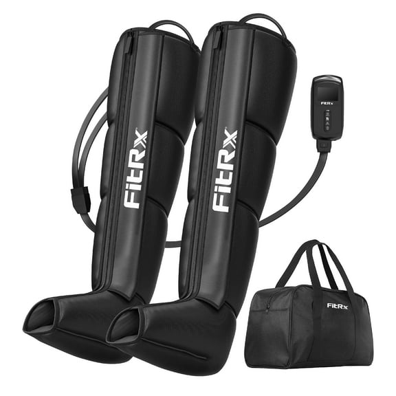 FitRx Recover Max Pro Full Leg Compression Massager, Air Compression Leg Massager with 3 Modes, Recovery Boots for Circulation, Muscle Relief & Travel Case