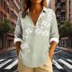 thumbnail image 3 of Uootdi Boho Long Sleeve Shirts for Women V Neck Button Down T Shirts Casual Loose Fit Floral Print Basic Tops Tees Blouses Gift, 3 of 6
