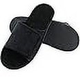 thumbnail image 3 of Magtoe House Slippers for Men Open Toe Slippers - Mens Adjustable Closure Strap Slippers Home Indoor Slides Slippers Shoes Memory Foam Summer Micro Suede Slippers, Black, Small(7-8), 3 of 4